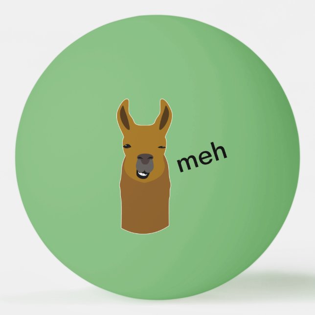 Llama Funny Face Ping Pong Ball (Front)