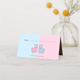 Llama Gender Reveal Baby Shower Place Card