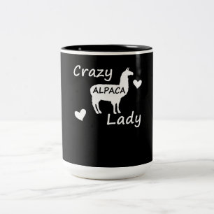 Llama Gift   Crazy Alpaca Lady Two-Tone Coffee Mug