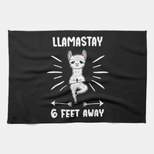 Llama Gift   Funny Llama Stay 6 Feet Away Tee Kitchen Towel