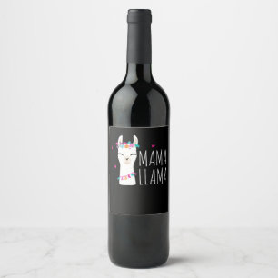 Llama Gift Mama Llama Wine Label
