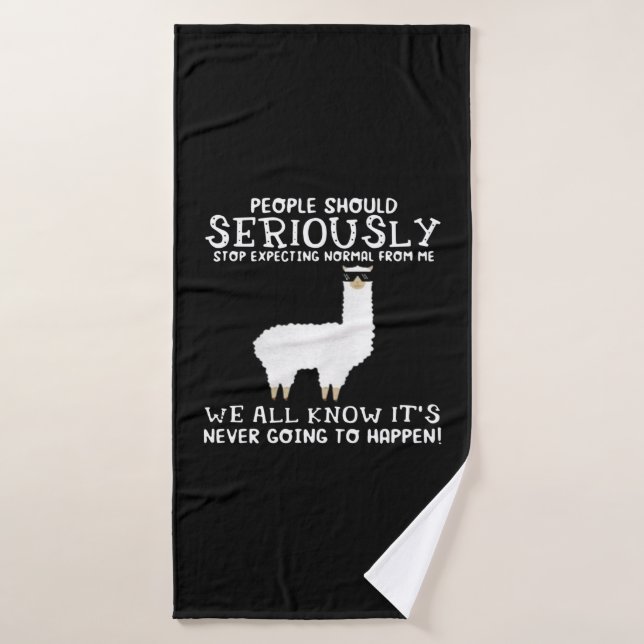 Llama Gift | People should seriously Bath Towel (Bath Towel)