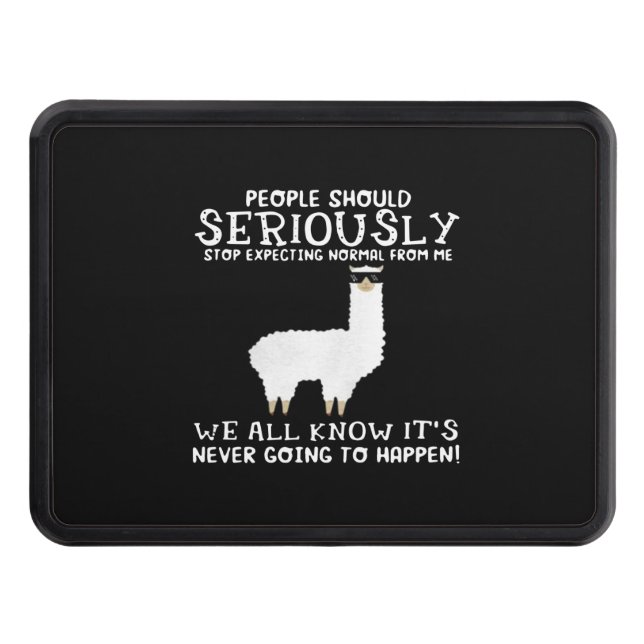 Llama Gift | People should seriously Trailer Hitch Cover (Front)