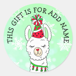 LLama Gift Tag,  This Gift is For Christmas Classic Round Sticker