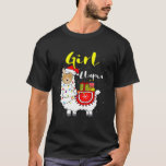 Llama Girl Lights Santa Hat Xmas Pajama Matching F T-Shirt<br><div class="desc">Llama Girl Lights Santa Hat Xmas Pajama Matching Family</div>