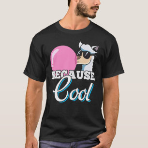 Llama Glasses Pink Bubble Gum Funny T-Shirt