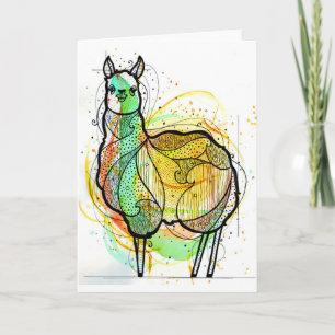 Llama Greetings Card