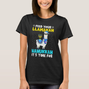 Llama Hanukkah Costume Alpaca Chanukah Feed Your L T-Shirt