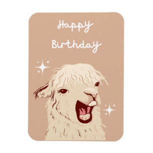 Llama Happy Birthday Magnet