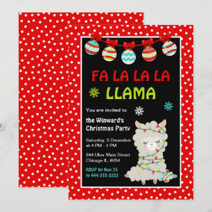 Llama Holiday Christmas Party Invitation