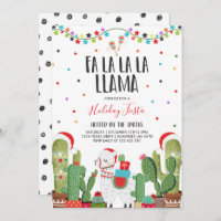 Llama Holiday Party Invite Llama Christmas Party
