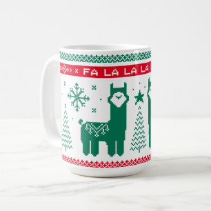 Llama Holiday Ugly Sweater Coffee Mug
