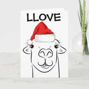 LLAMA I LOVE YOU CHRISTMAS GREETING CARDS