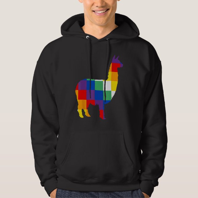 Llama Inca Wipala  Native Culture Design Hoodie (Front)