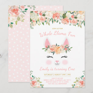 Llama Invitation Anniversaire Toute la Llama Fun P