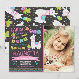Llama Invitation Anniversaire Toute la Llama Fun P
