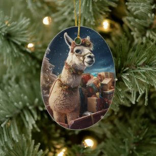 Llama Joyeux ornement de Noël, Pet Lover cadeau