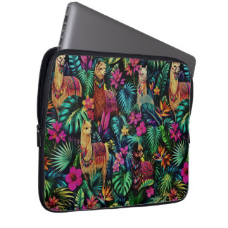 Llama Jungle Dreams Seamless Surface Pattern Laptop Sleeve