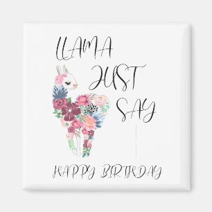 Llama Just Say Happy Birthday Magnet