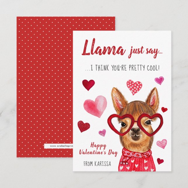 Llama Just Say | Valentine's Day Card (Front/Back)