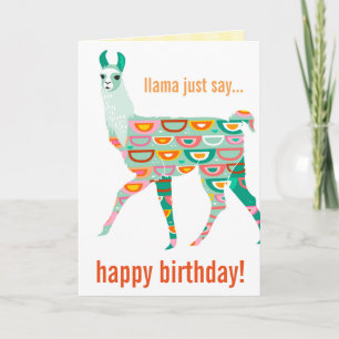 Llama Juste Dire Joyeux Anniversaire - Carte Llama