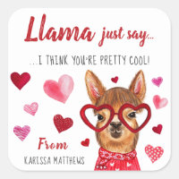 Llama Juste Dire | Stickers Valentine personnalisé