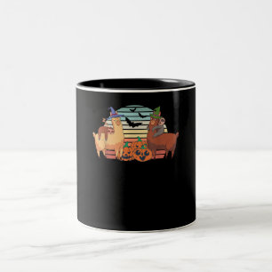 Llama   Kawaii Llama Halloween Sunset Sloth Gift Two-Tone Coffee Mug