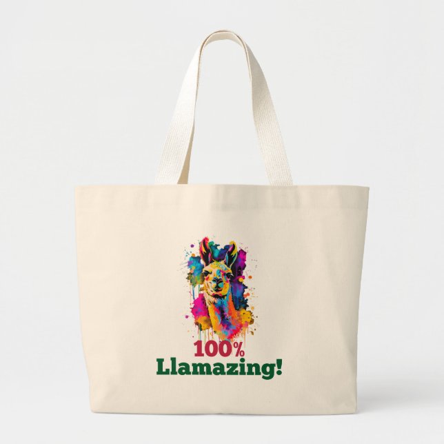 Llama Large Tote Bag (Front)
