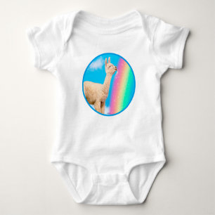 Llama Licking Rainbow Baby Bodysuit