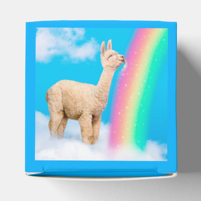 Llama Licking Rainbow Favor Box (Top)