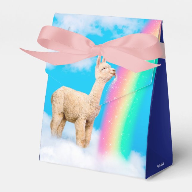 Llama Licking Rainbow Favor Box (Front Side)