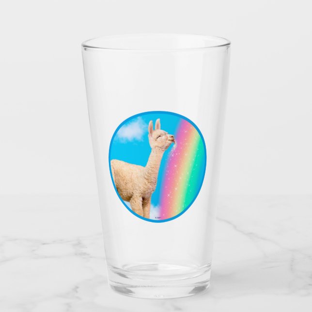 Llama Licking Rainbow Glass (Front)