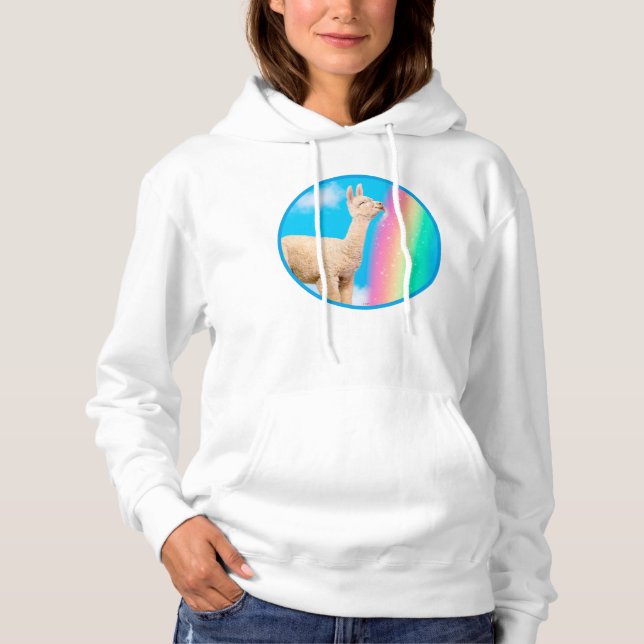 Llama Licking Rainbow Hoodie (Front)