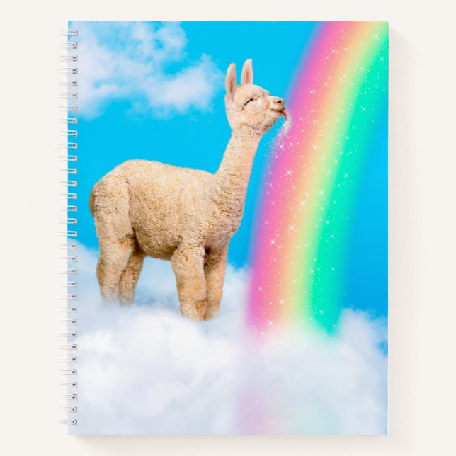 Llama Licking Rainbow Notebook (Front)