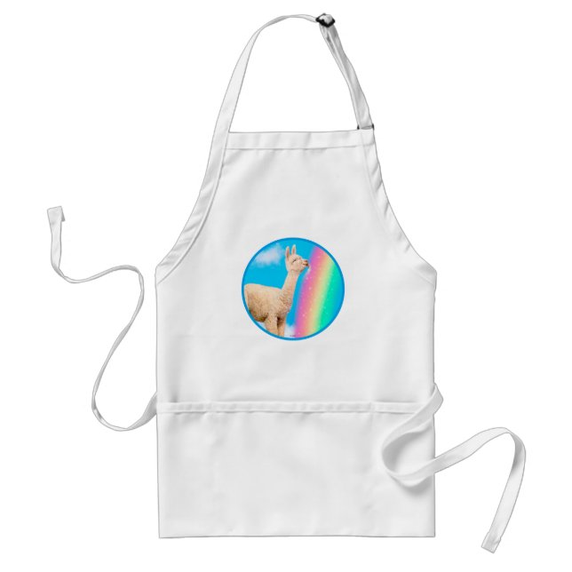 Llama Licking Rainbow Standard Apron (Front)