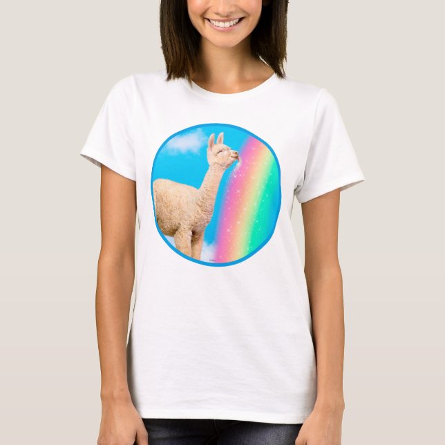Llama Licking Rainbow T-Shirt (Front)