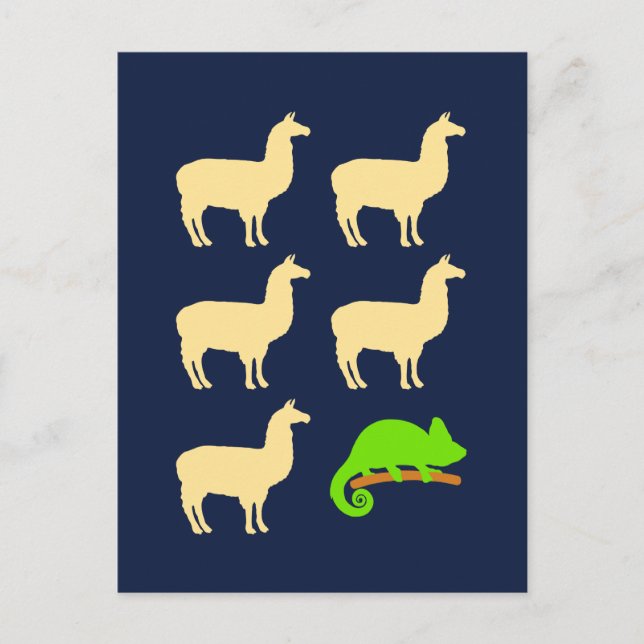 Llama Llama Llama Llama Llama Chameleon Postcard (Front)
