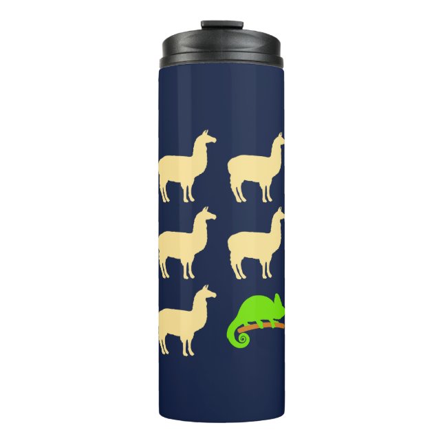 Llama Llama Llama Llama Llama Chameleon Thermal Tumbler (Front)