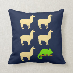 Llama Llama Llama Llama Llama Chameleon Throw Pillow