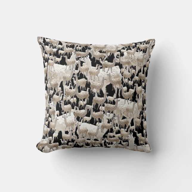 LLama, Llama, Llamas Throw Pillow (Front)