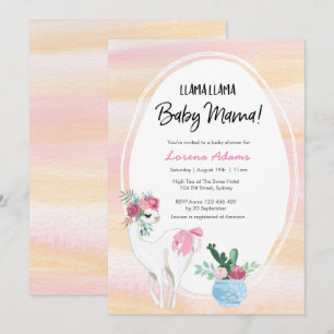 Llama Llama Mama Invitation Baby shower