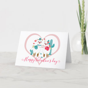 Llama Llove Valentine Holiday Card