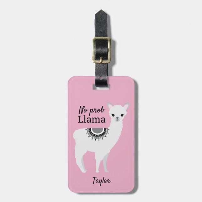 Llama Locator: Personalized Llama Luggage Tag with (Front Vertical)