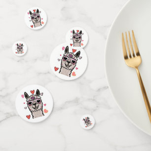 Llama Love Hearts Valentine's       Confetti