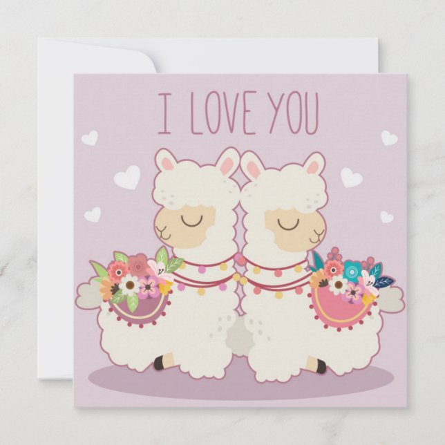 Llama Love Holiday Card (Front)