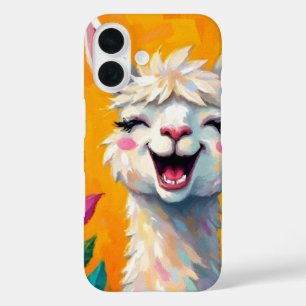 Llama Love in Bloom iPhone 16 Case