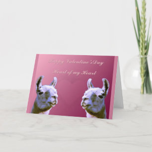 Llama love valentine day heart doube llama holiday card