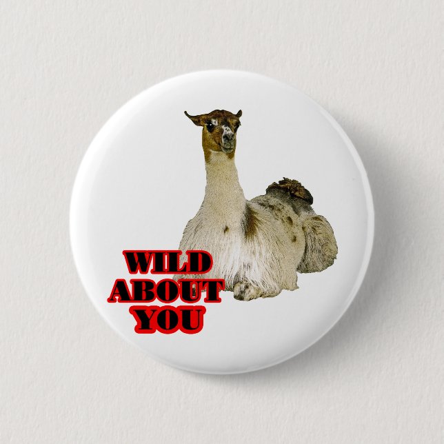 Llama Lover 2 Inch Round Button (Front)