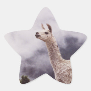 Llama Machu Picchu, Peru Star Sticker