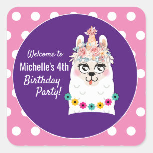 Llama   Magical Llamacorn Personalized Birthday Square Sticker